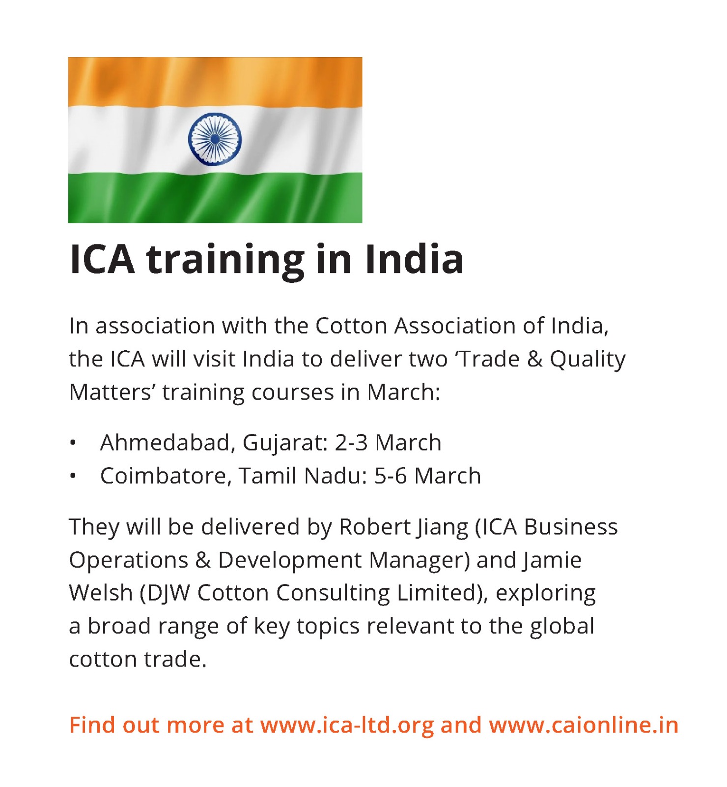 ICA training in India